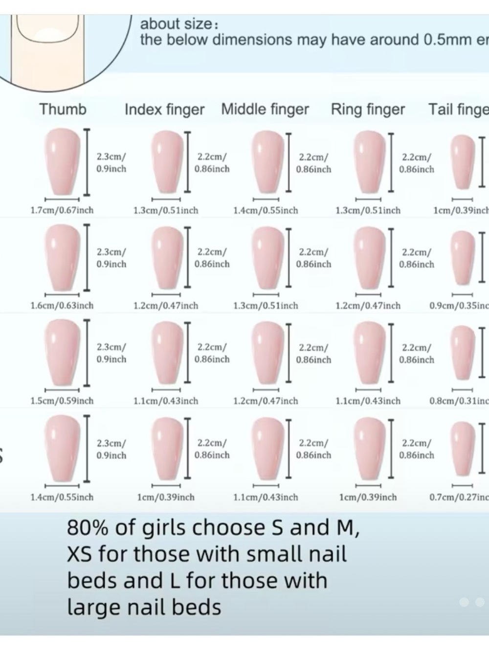 10PCS of Handmade Medium -length Base Color Press-On Nails, Easy & Elegant M - Picture 4 of 7